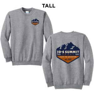 JDs Summit Smoke Tall Fleece Crewneck Sweatshirt-Athletic Heather