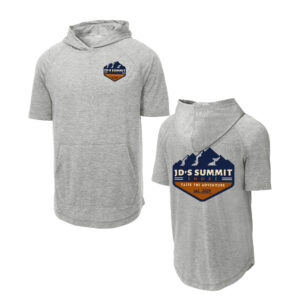 JDs Summit Smoke Sport-Tek Posicharge Tri-Blend Wicking Short Sleeve Hoodie Men-Light Grey Heather