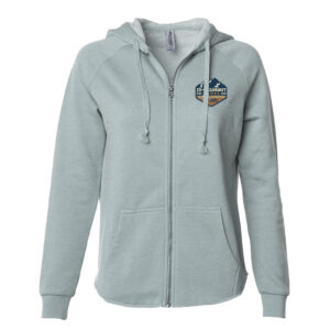 JDs Summit Smoke Women’s California Wave Wash Full-Zip Hooded Sweatshirt-Sage