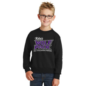 Kelsi Youth Fleece Crewneck Sweatshirt-Black