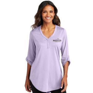 Milestone Port Authority Ladies City Stretch 3/4-Sleeve Tunic-Bright Lavender