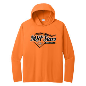 MSP Stars SB Port Company Performance Pullover Hooded Tee Adult-Neon Orange