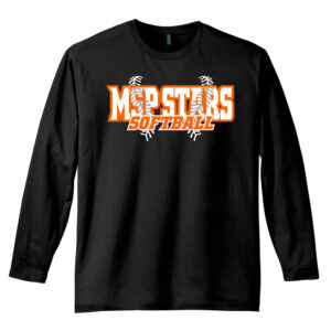 MSP Stars SB District Made Mens Perfect Weight Long Sleeve Crew Tee-Black