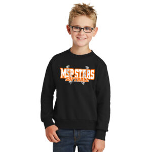 MSP Stars SB Youth Fleece Crewneck Sweatshirt-Black