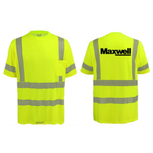 Maxwell FrogWear Class 3 HV Premium Self-Wicking Bamboo/Polyester Short-Sleeved Shirt with pocket-Safety Gr
