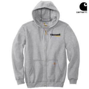 Maxwell Carhartt Midweight Hooded Zip Front Sweatshirt Unisex-Heather Grey