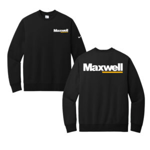Maxwell Nike Club Fleece Sleeve Swoosh Crew Adult-Black