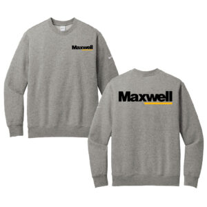 Maxwell Nike Club Fleece Sleeve Swoosh Crew Adult-Dark Grey Heather