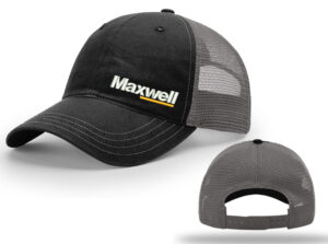 Maxwell Richardson Garment Washed  snap back trucker cap Split-Black/Charcoal