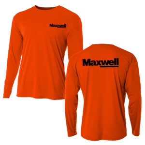 Maxwell Adult Cooling Performance long sleeve Crew Tee-Safety Orange