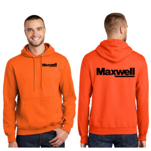 Maxwell Unisex Fleece Hooded Sweatshirt-Safety Orange