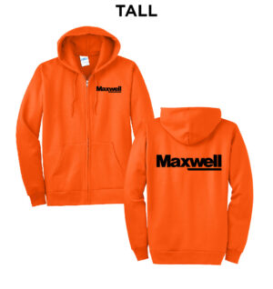 Maxwell Tall Fleece Full Zip Hooded Sweatshirt-Safety Orange