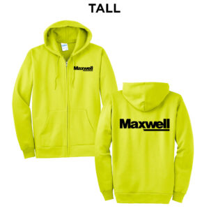 Maxwell Tall Fleece Full Zip Hooded Sweatshirt-Safety Green