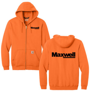 Maxwell Carhartt Adult Midweight Hooded Zip-Front Sweatshirt-Brite Orange