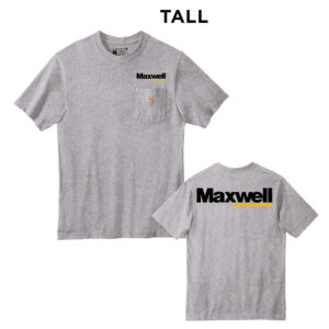 Maxwell Carhartt Workwear TALL Pocket Short Sleeve cotton T-Shirt -Heather Grey