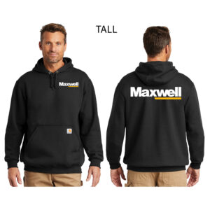 Maxwell Carhartt Adult Midweight Hooded Sweatshirt- TALL-Black