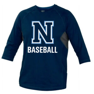 NE Baseball Player Gear Rawlings Runner 3/4 Sleeve Performance Shirt-Navy