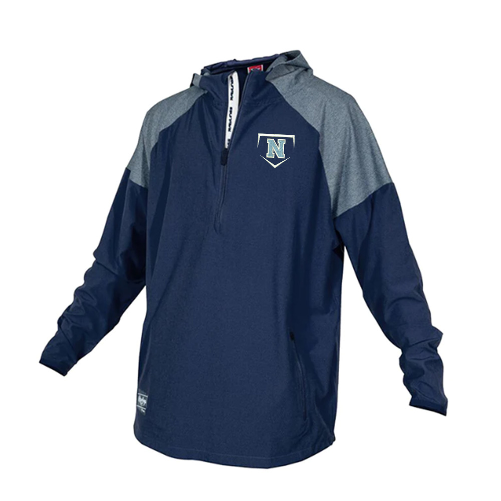 NE Baseball Player Gear Rawlings Colorsync Long Sleeve 1/2 zip hooded BP Jacket-navy
