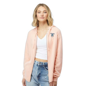Rebels Baseball Women’s California Wave Wash Full-Zip Hooded Sweatshirt-Blush