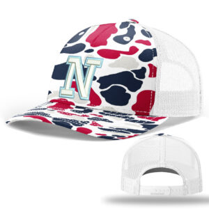 Rebels Baseball Richardson Printed Five PanelTrucker mesh snap back cap-Americana Duck Camo White
