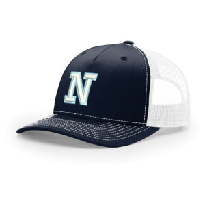 Rebels Baseball Richardson Five Panel Trucker mesh snap back cap split color-navy/White