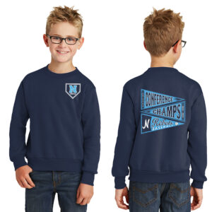 Rebels Baseball Youth Fleece Crewneck Sweatshirt-Navy