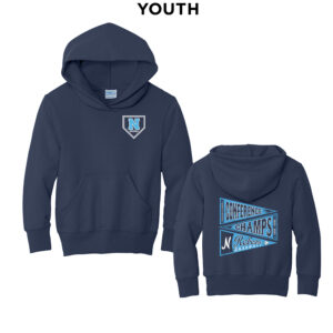 Rebels Baseball Youth Fleece Hooded Sweatshirt-Navy