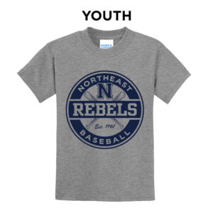 Rebels Baseball Youth Short Sleeve Tee-Athletic heather