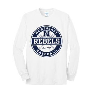 Rebels Baseball Unisex Cotton Long Sleeve Tee-White