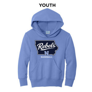 Rebels Baseball Youth Fleece Hooded Sweatshirt-Carolina