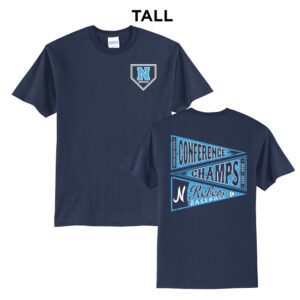 Rebels Baseball Tall Short Sleeve Tee-Navy