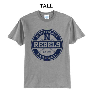 Rebels Baseball Tall Short Sleeve Tee-Athletic heather