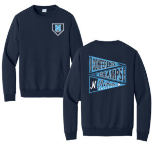 Rebels Baseball Unisex Core Fleece Crewneck Pocket Sweatshirt-Navy