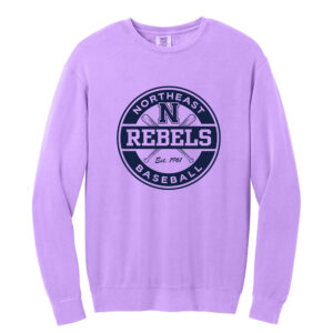 Rebels Baseball Comfort Colors Unisex Lightweight Crewneck Sweatshirt-Neon Violet