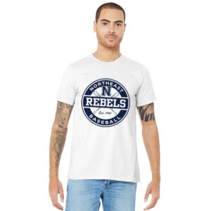Rebels Baseball Bella and Canvas Short Sleeve Unisex-White