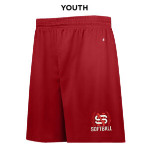 NS Softball Badger B-Core YOUTH 6 Inch Short-Red