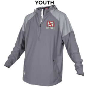 NS Softball Rawlings YOUTH Rawlings Colorsync Long Sleeve 1/2 zip hooded  BP Jacket-Blue/Grey