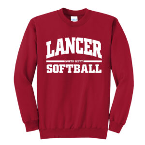 NS Softball Unisex Fleece Crewneck Sweatshirt-Red