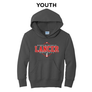 NS Softball Youth Fleece Hooded Sweatshirt-Charcoal