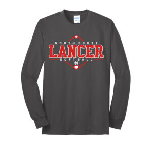 NS Softball Unisex Cotton Long Sleeve Tee-Charcoal