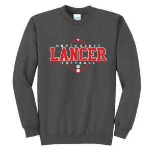 NS Softball Unisex Fleece Crewneck Sweatshirt-Charcoal