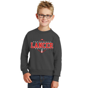 NS Softball Youth Fleece Crewneck Sweatshirt-Charcoal