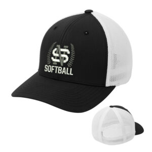 NS Softball Port Authority Flexfit Mesh Back Cap-Black/White