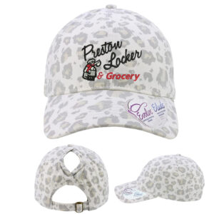 Preston Locker Grocery Infinity Her Women’s Garment-Washed Fashion Print Cap -Snow Leopard