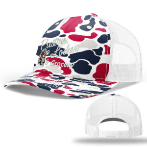 Preston Locker Grocery Richardson Printed Five PanelTrucker mesh snap back cap-Americana Duck Camo