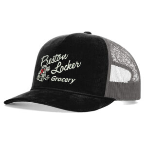 Preston Locker Grocery Richardson Troutdale Corduroy Cap – Split Color-Black/Charcoal