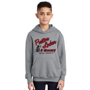 Preston Locker Grocery Youth Hooded Sweatshirt-Athletic Heather
