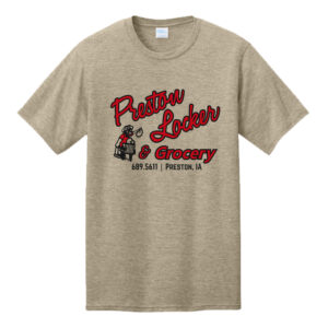 Preston Locker Grocery Port Company Unisex CVC Tee-Desert Tan Heather