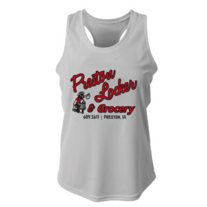Preston Locker Grocery Women’s Performance Athletic Racerback tank-Silver