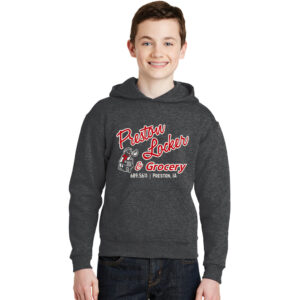 Preston Locker Grocery Youth Fleece Hooded Sweatshirt-Black Heather (YL, YXL)